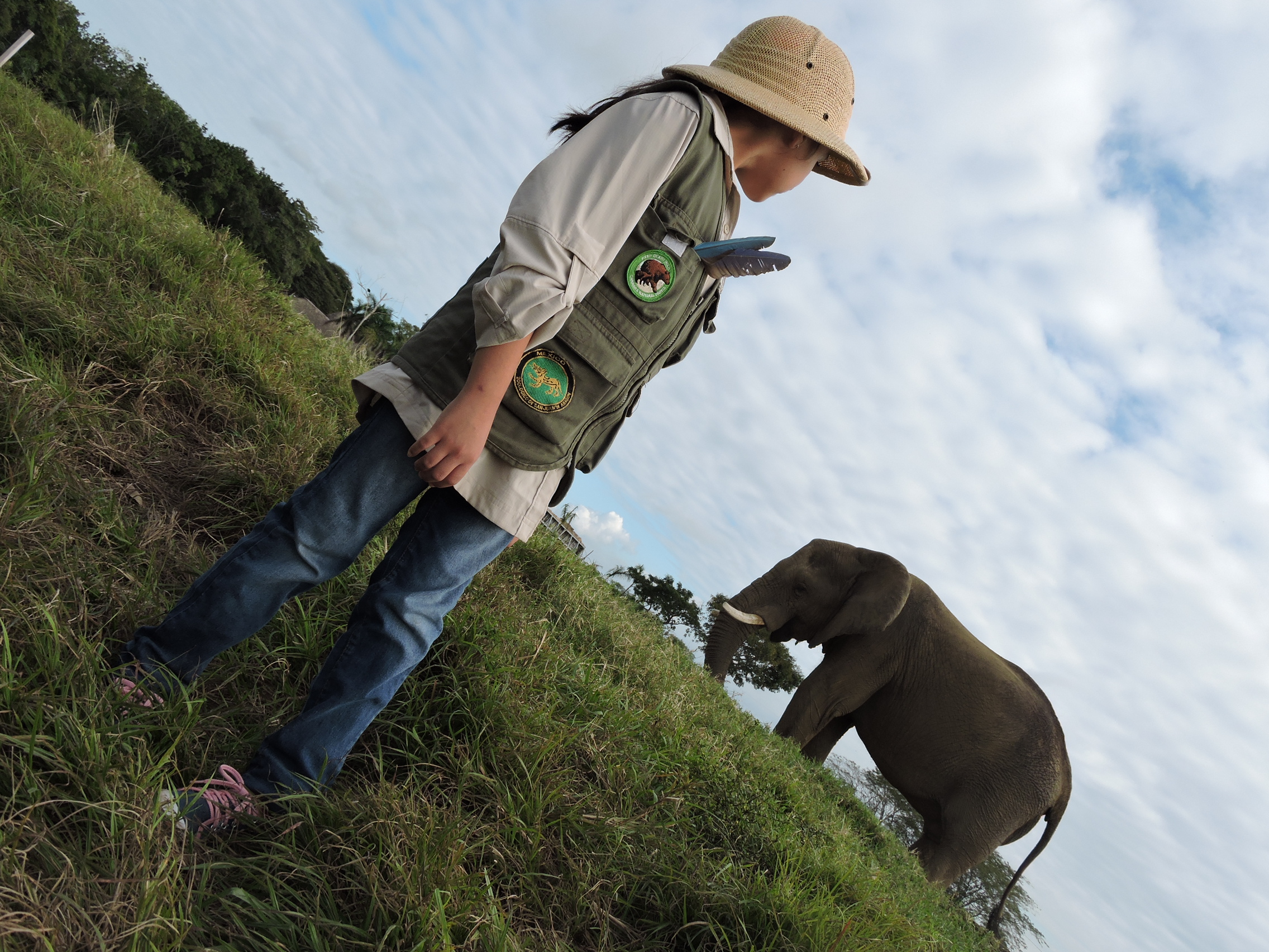 Mini guía Yumka' con el elefante