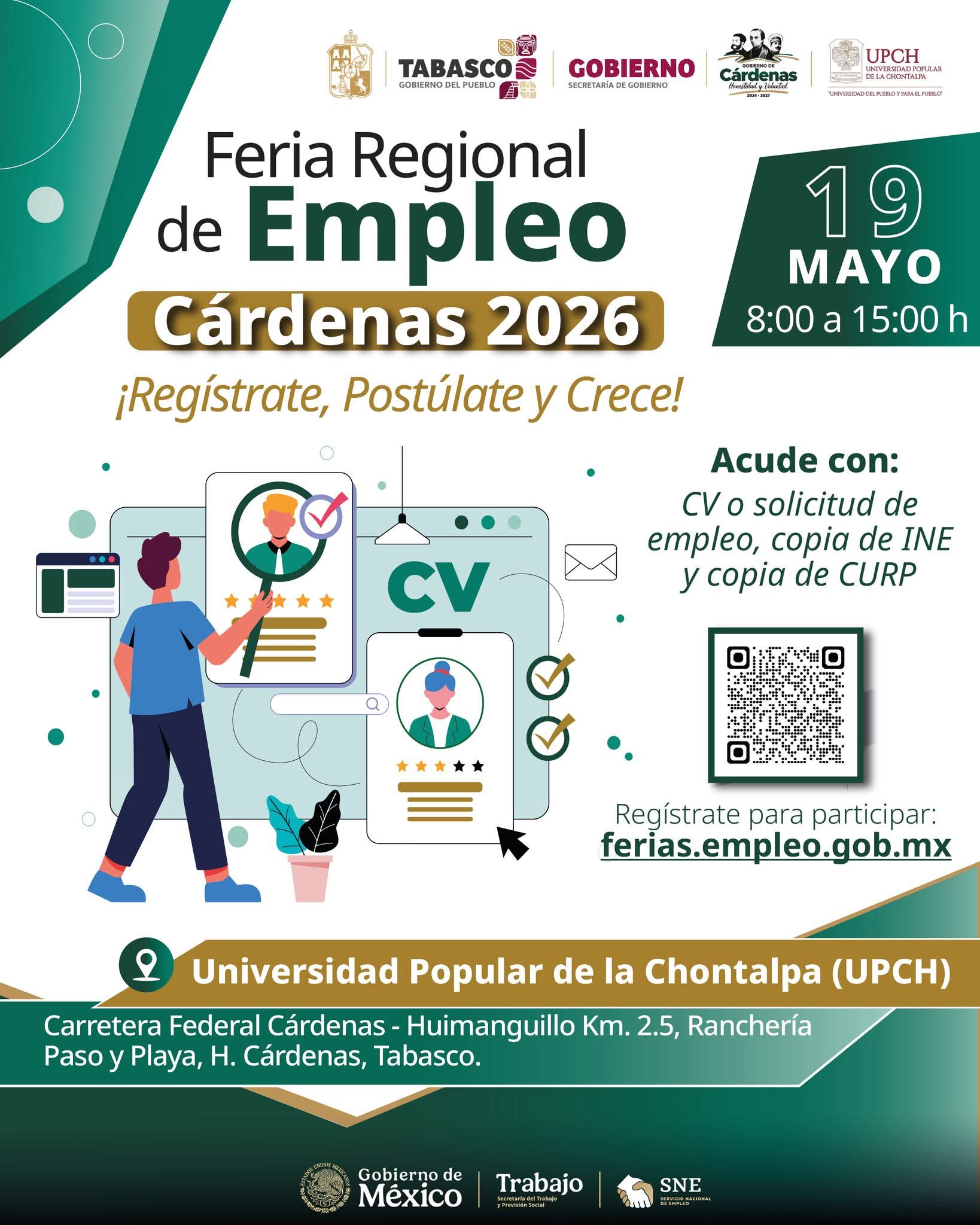 Flyer Feria Regional de Empleo Cárdenas 2026