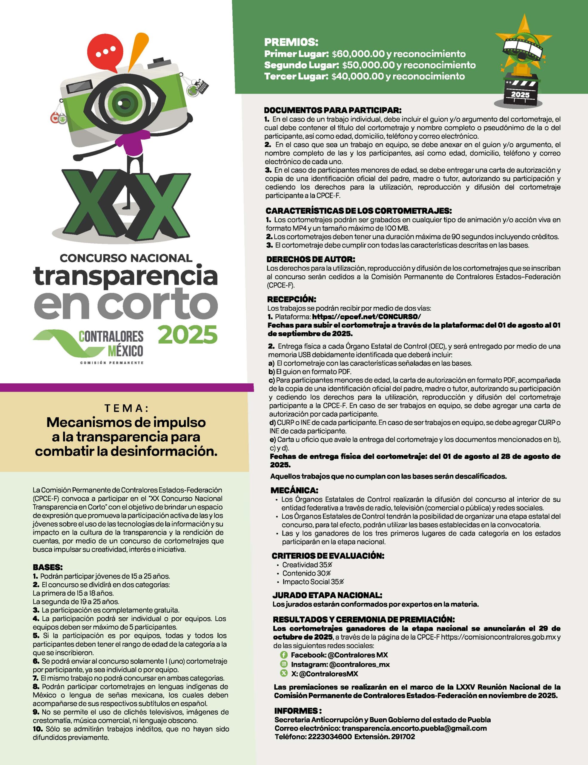 Convocatoria Transparencia en Corto