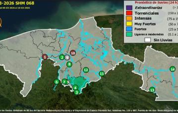 Semáforo Hidrometereológico y Niveles de Ríos - 09/03/2026