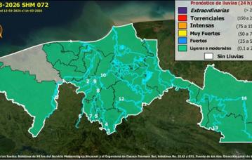 Semáforo Hidrometereológico y Niveles de Ríos - 13/03/2026