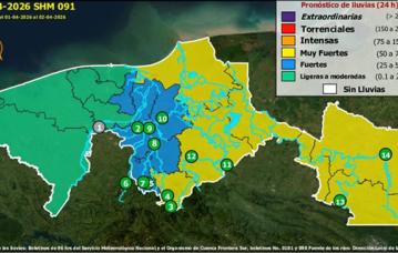 Semáforo Hidrometereológico y Niveles de Ríos - 01/04/2026