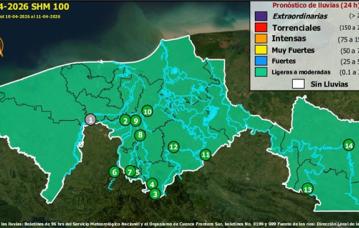 Semáforo Hidrometereológico y Niveles de Ríos - 10/04/2026
