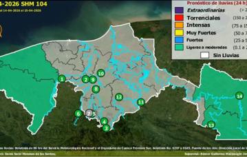 Semáforo Hidrometereológico y Niveles de Ríos - 14/04/2026