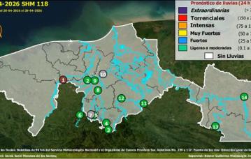 Semáforo Hidrometereológico y Niveles de Ríos - 28/04/2026