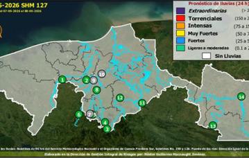 Semáforo Hidrometereológico y Niveles de Ríos - 07/05/2026