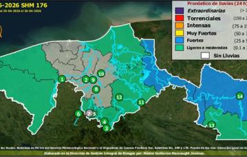 Semáforo Hidrometereológico y Niveles de Ríos - 26/06/2026
