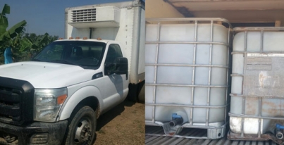 Asegura la policía de Cunduacán aproximadamente 4 mil litros de hidrocarburo y un vehículo