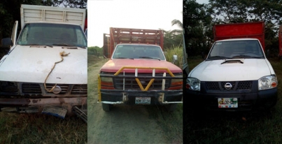 Asegura Policías de Cárdenas cuatro camionetas; tres tienen reporte de robo