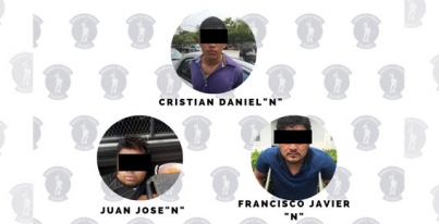Tres masculinos fueron asegurados por la SSPC, uno de ellos está relacionado más de 12 robos a comercio