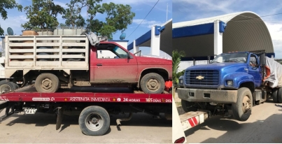 Aseguraron Policías de Cárdenas 12 mil litros de Hidrocarburo ilícito y recuperaron dos vehículos robados: Una camioneta Nissan y un camión torton.