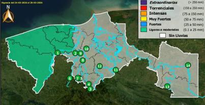 Semáforo Hidrometereológico y Niveles de Ríos - 24/03/2026
