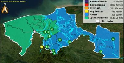 Semáforo Hidrometereológico y Niveles de Ríos - 30/03/2026