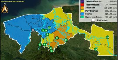 Semáforo Hidrometereológico y Niveles de Ríos - 06/04/2026