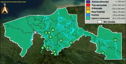 Semáforo Hidrometereológico y Niveles de Ríos - 07/04/2026
