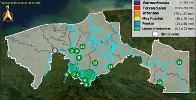 Semáforo Hidrometereológico y Niveles de Ríos - 09/04/2026