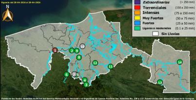 Semáforo Hidrometereológico y Niveles de Ríos - 28/04/2026