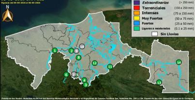 Semáforo Hidrometereológico y Niveles de Ríos - 05/05/2026
