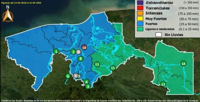 Semáforo Hidrometereológico y Niveles de Ríos - 13/05/2026