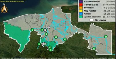 Semáforo Hidrometereológico y Niveles de Ríos - 21/05/2026