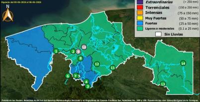 Semáforo Hidrometereológico y Niveles de Ríos - 05/06/2026