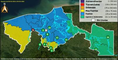 Semáforo Hidrometereológico y Niveles de Ríos - 08/06/2026