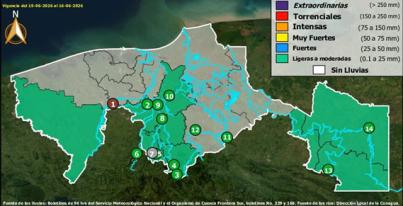 Semáforo Hidrometereológico y Niveles de Ríos - 15/06/2026