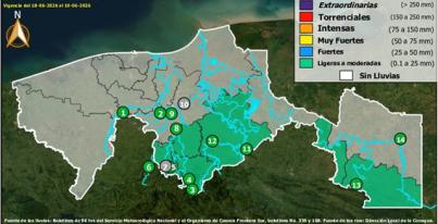 Semáforo Hidrometereológico y Niveles de Ríos - 18/06/2026