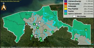 Semáforo Hidrometereológico y Niveles de Ríos - 29/06/2026