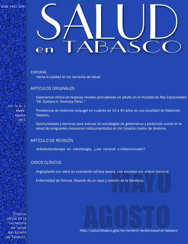 Revista Salud en Tabasco Vol. 19, No 2, Mayo-Agosto 2013.