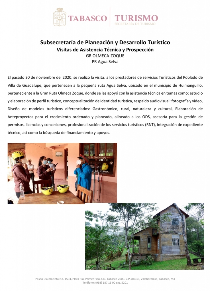 Visitas de Asistencia Técnica y Prospección - GR OLMECA-ZOQUE - PR Agua Selva