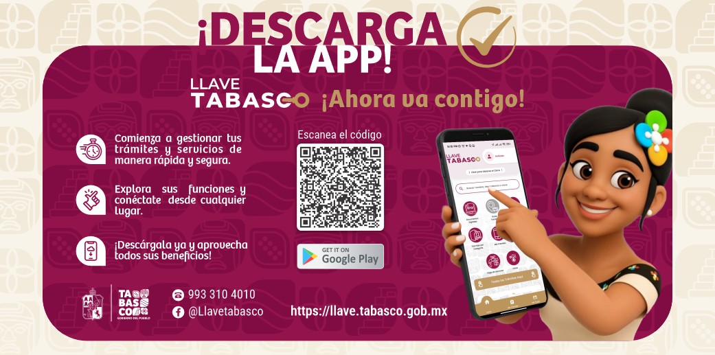 Imagen de promoción de App Llave Tabasco