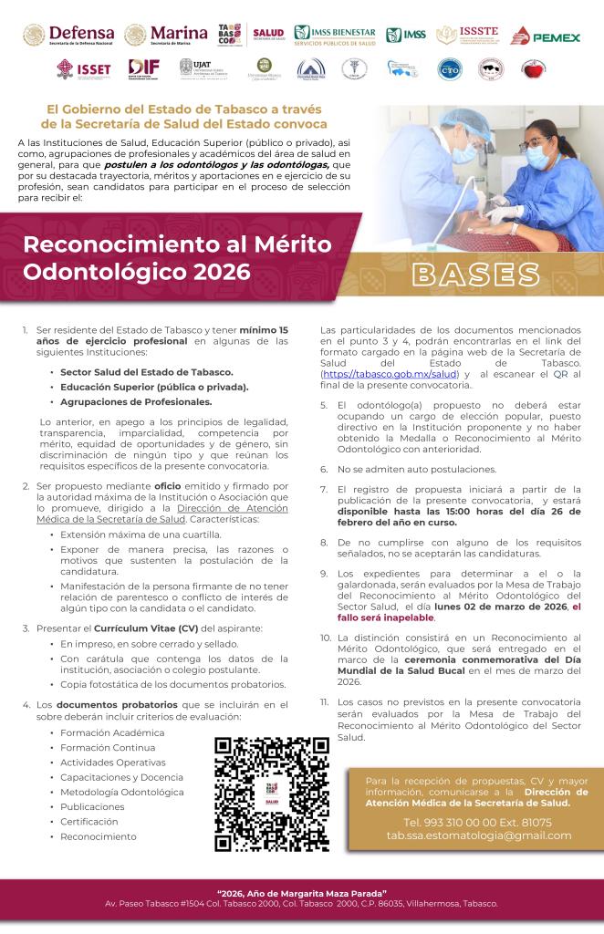 Convocatoria Día del Odontólogo 2026